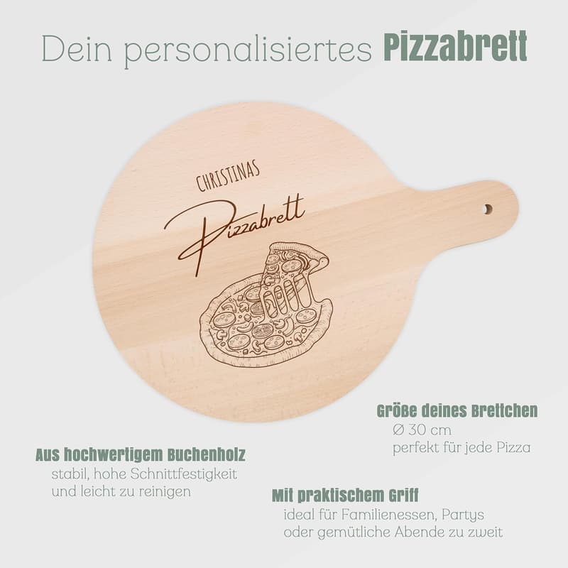 Personalisierter Pizzateller für Männer – ideales Geschenk zum Geburtstag oder Vatertag