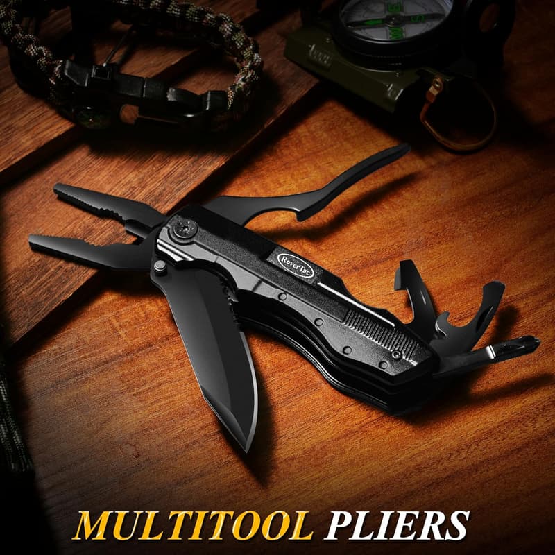 RoverTac 9-in-1 Camping-Multitool mit Zange und Nylonhülle