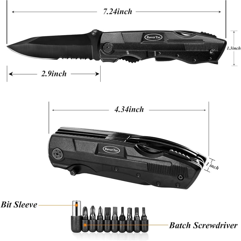 RoverTac 9-in-1 Camping-Multitool mit Zange und Nylonhülle