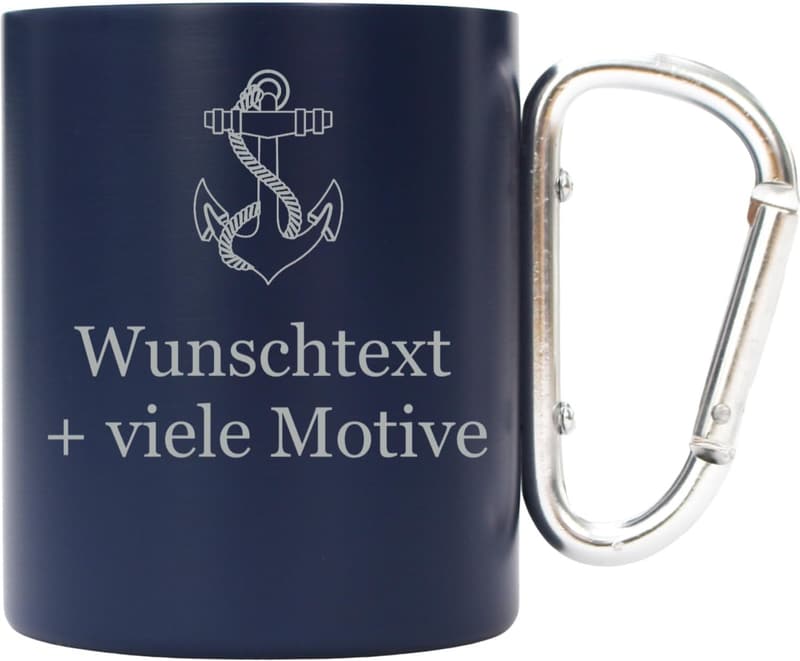 Personalisierte Edelstahl-Tasse mit Gravur für Outdoor-Enthusiasten, 250 ml
