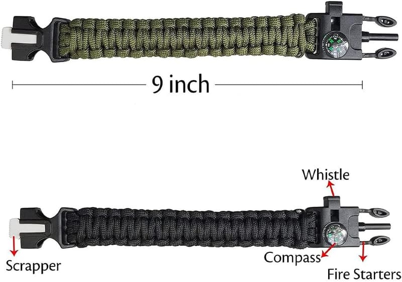 Multifunktionales Überlebensarmband 5-in-1 für Outdoor-Aktivitäten (2 Stück)