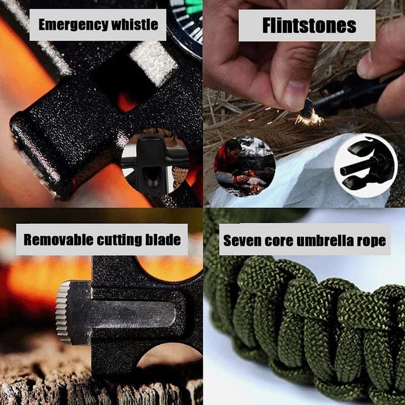 Multifunktionales Überlebensarmband 5-in-1 für Outdoor-Aktivitäten (2 Stück)