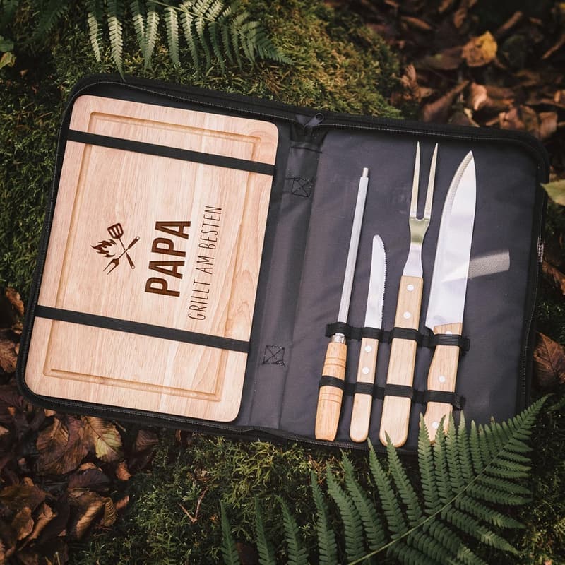Grillset mit Messer und Brett – Geschenk für Männer zum Vatertag