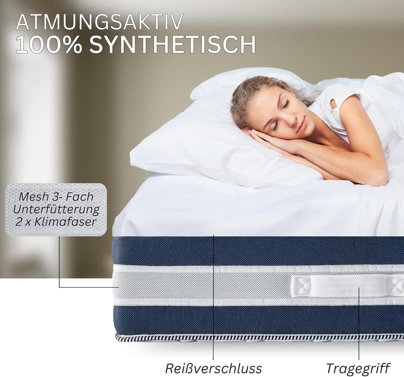 Ergonomische Kaltschaummatratze 140x200 cm mit 3D Memory Schaum