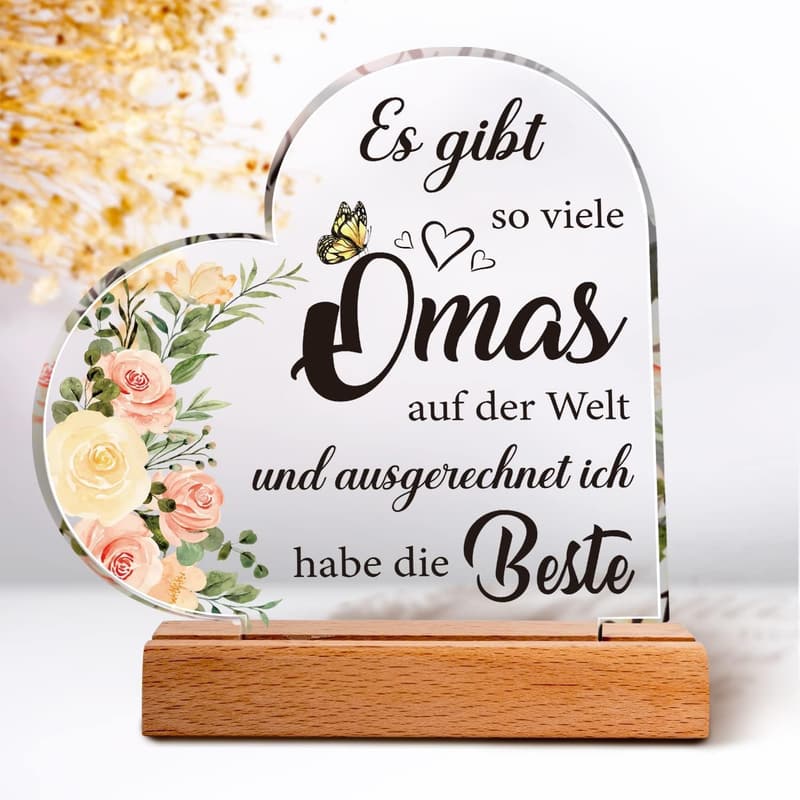 Dekorationsschild aus Acryl für Oma - Geburtstagsgeschenk oder Geschenk zu besonderen Anlässen
