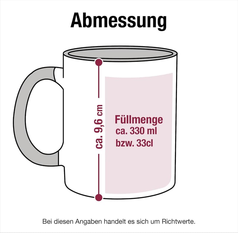 Oma Tasse 325 ml - Bordeauxrot - Für Kaffeepausen von Großmüttern