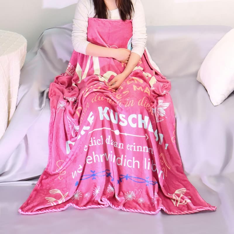 Kuscheldecke für Tochter – Geschenkidee für Geburtstag oder Hochzeit, 150x130cm