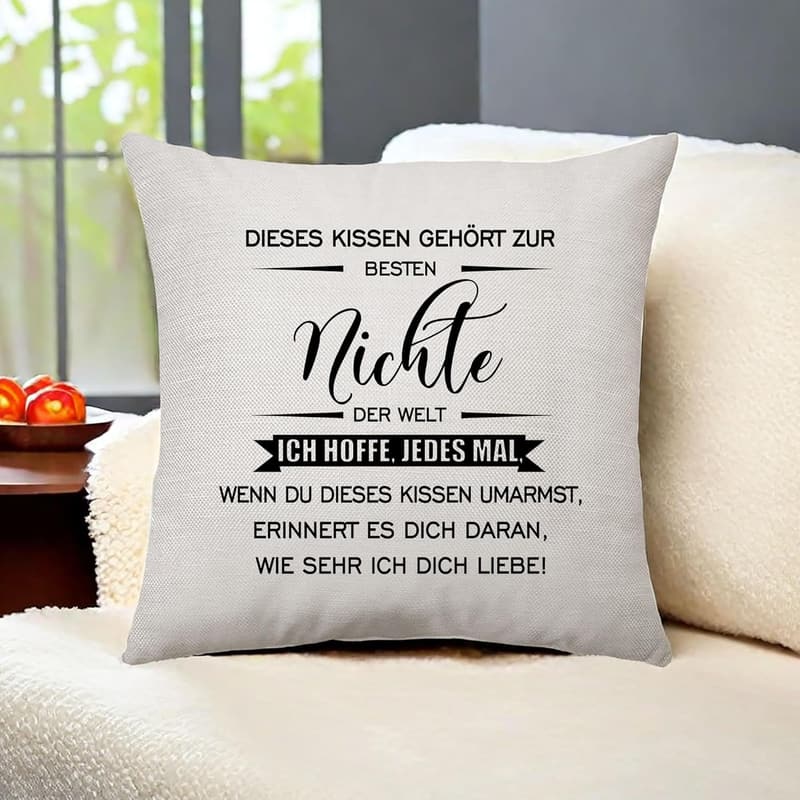 Kissenbezug für Nichte - Ideales Geschenk zum Geburtstag und Muttertag