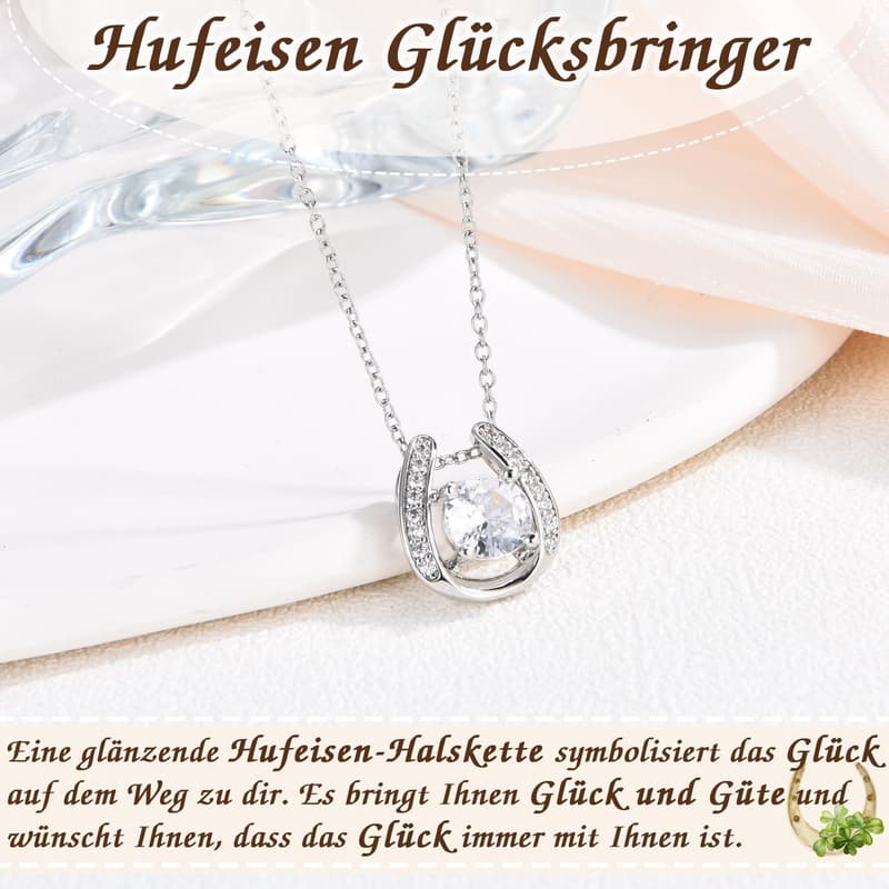 Hufeisen Glücksbringer Halskette für Teenager Mädchen zur Einschulung