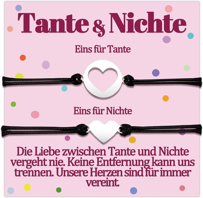 Armband-Set für Nichten von Tante – Herz Schmuck Geschenkideen