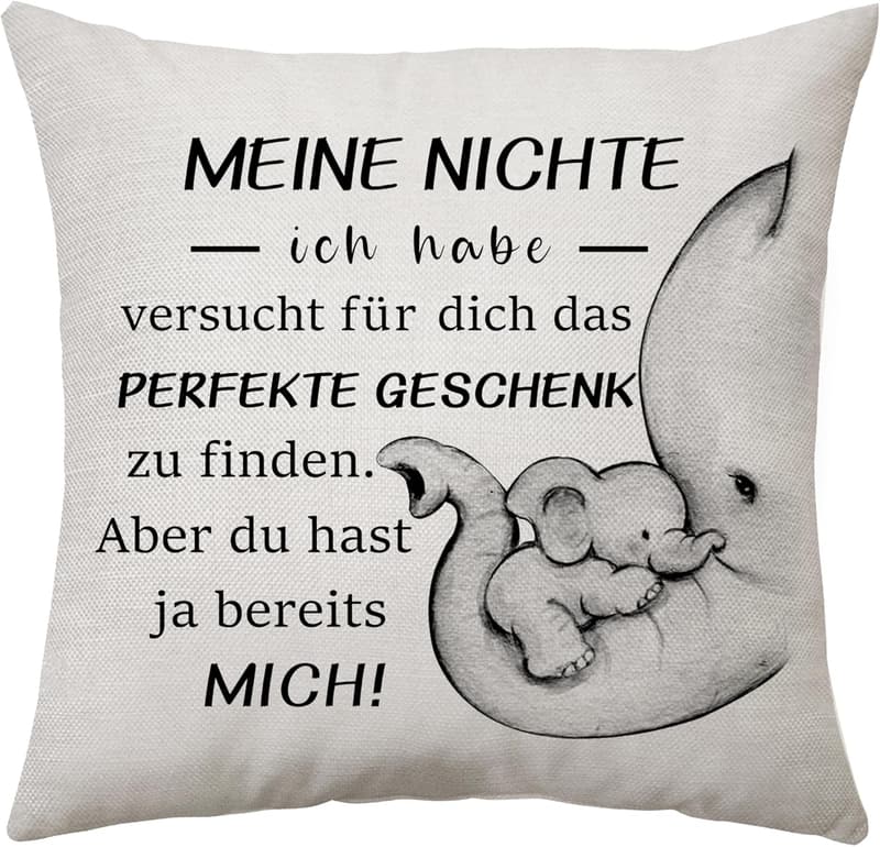 Nichte Kissenbezug 45x45 cm – Geschenk von Tante und Onkel