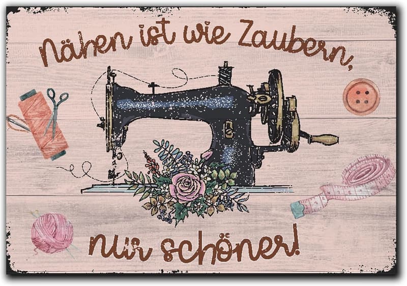 Lustige Kühlschrankmagnete für Näh-Fans mit witzigen Sprüchen 8x5,5cm