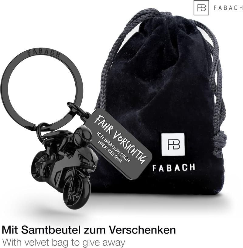 Schutzengel Schlüsselanhänger für Motorradfahrer mit Gravur