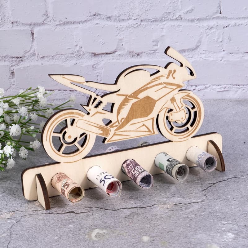 Motorrad aus Holz - Originelles Geschenk für Männer zum Geburtstag