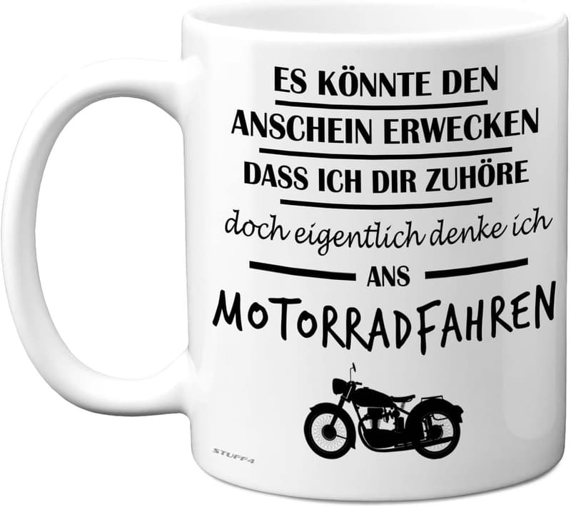 Lustige Motorrad-Tasse für Männer – 325 ml Premium-Keramik
