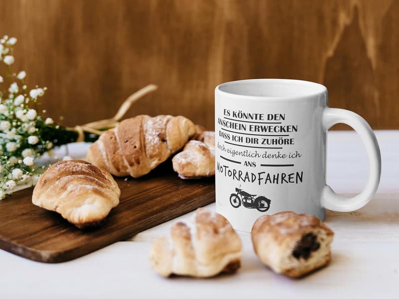 Lustige Motorrad-Tasse für Männer – 325 ml Premium-Keramik