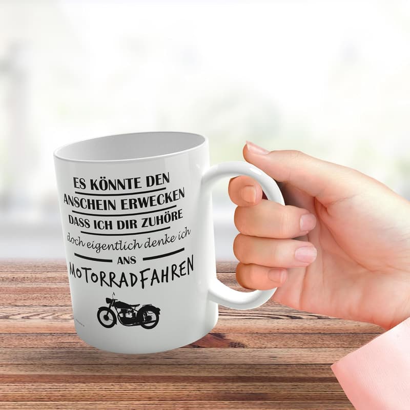 Lustige Motorrad-Tasse für Männer – 325 ml Premium-Keramik