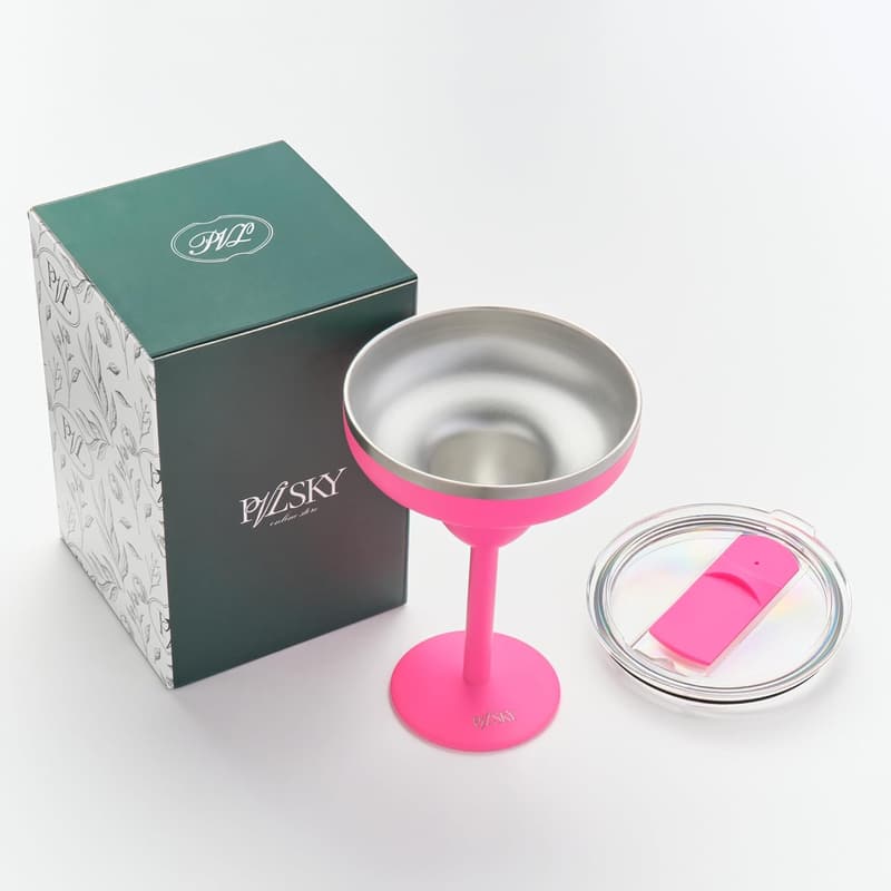 Matte Edelstahl Margarita-Glas mit Deckel – auslaufsicher, kondensationsfrei