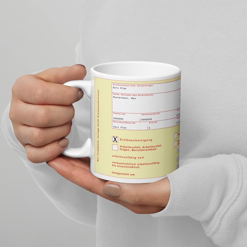 Personalisierbare lustige Tasse für das Büro mit Spruch