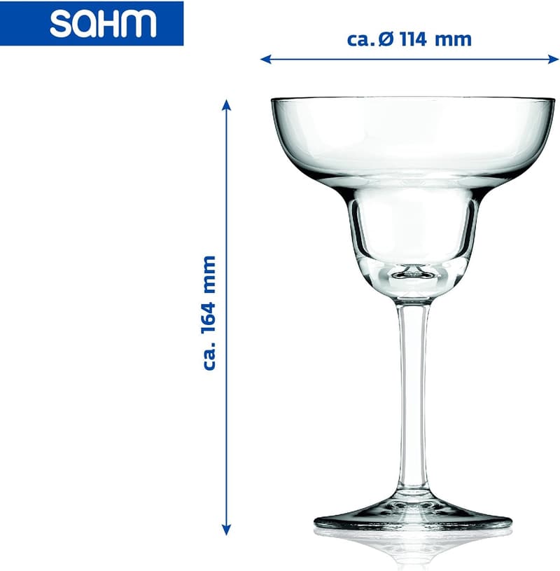 Hochwertiges 6er Set Margarita Gläser - 270ml Cocktails & Eisbecher