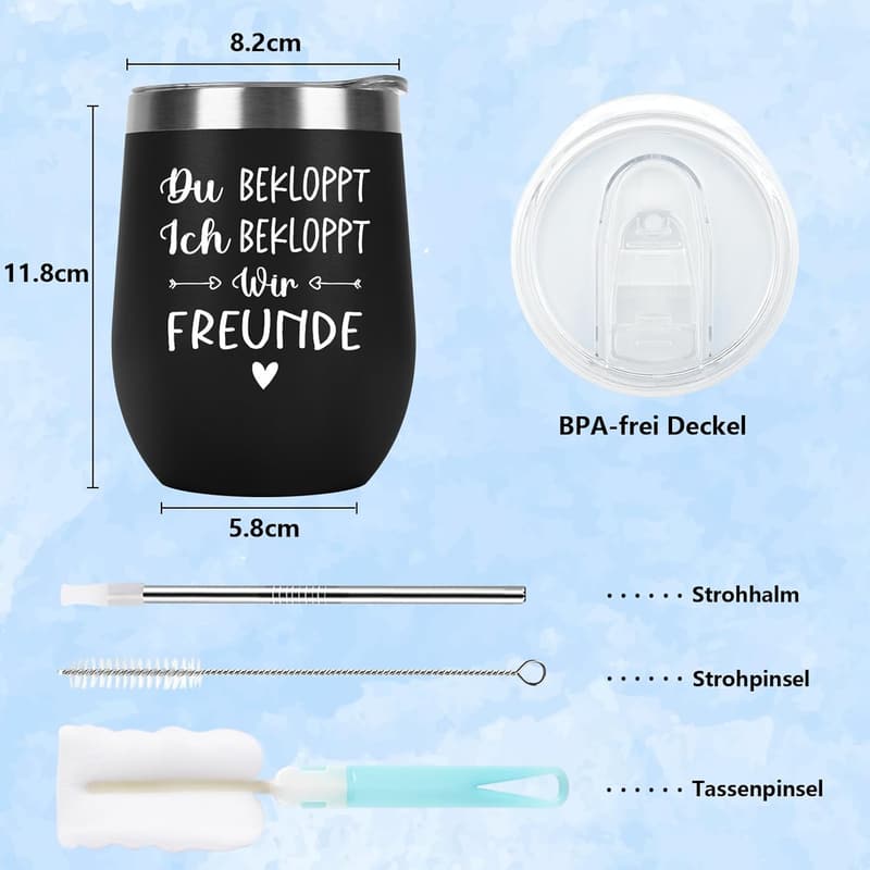 Lustige Edelstahl-Weinbecher für Männer – 350ml Christmas Geschenk