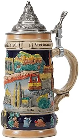 Bierkrug mit Deckel 0,6 Liter - Geschenk für Väter zum Geburtstag