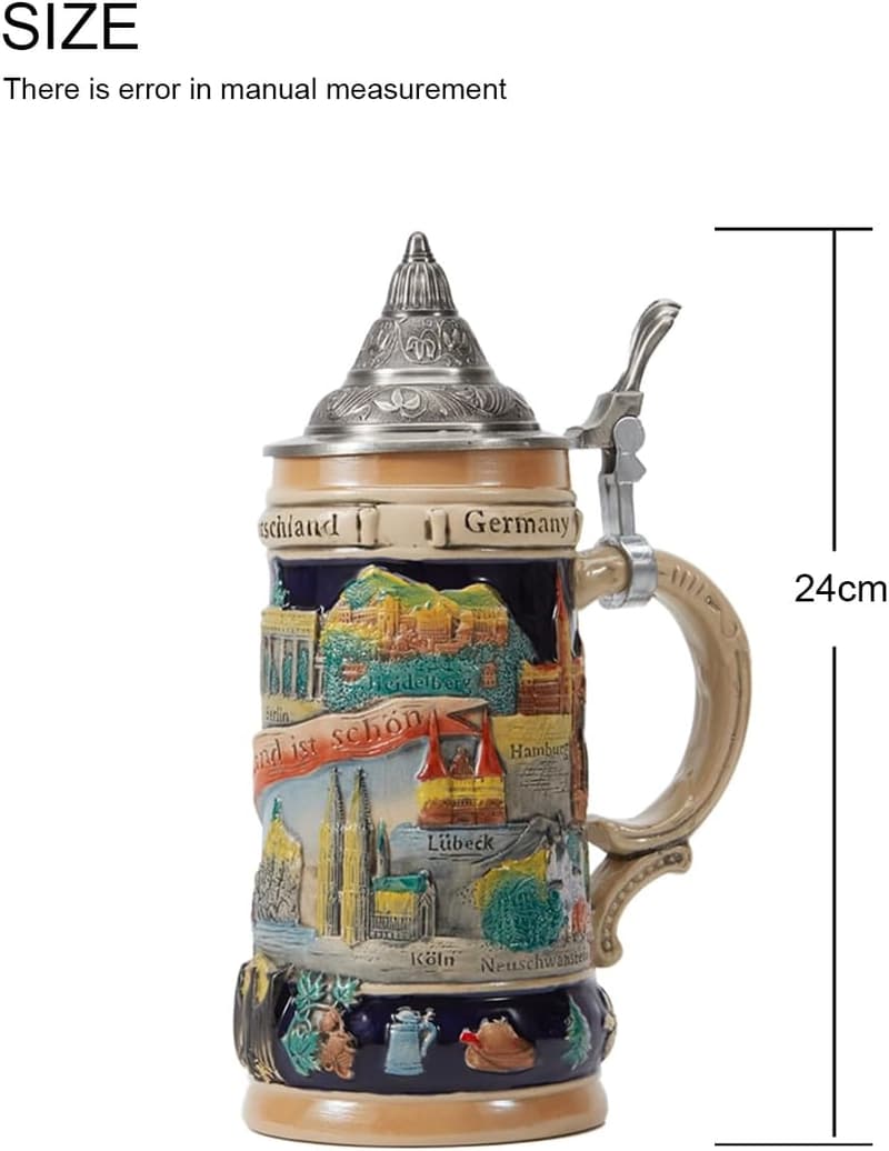 Bierkrug mit Deckel 0,6 Liter - Geschenk für Väter zum Geburtstag