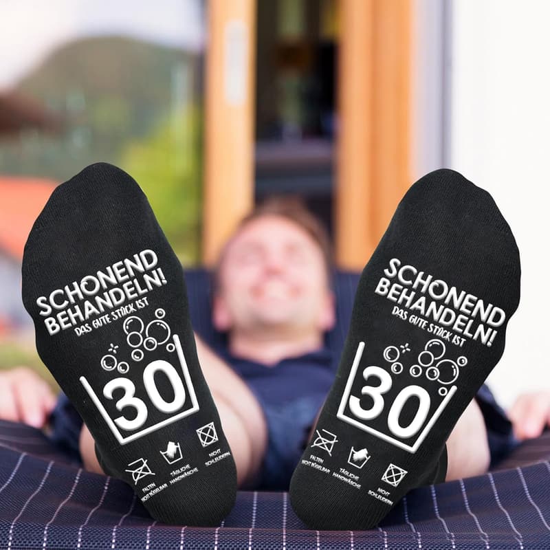 Lustige Geburtstagsocken für Männer, 30-80 Jahre