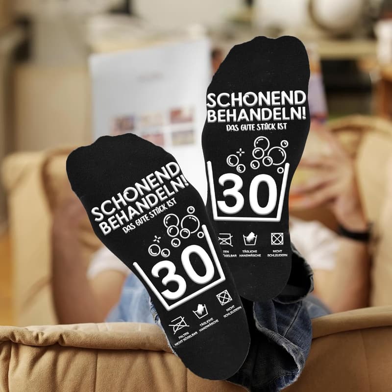Lustige Geburtstagsocken für Männer, 30-80 Jahre