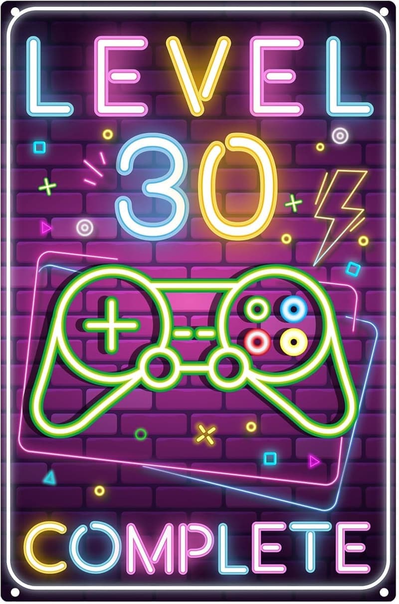 Retro Blechschild zum 30. Geburtstag für Männer, 20x30 cm
