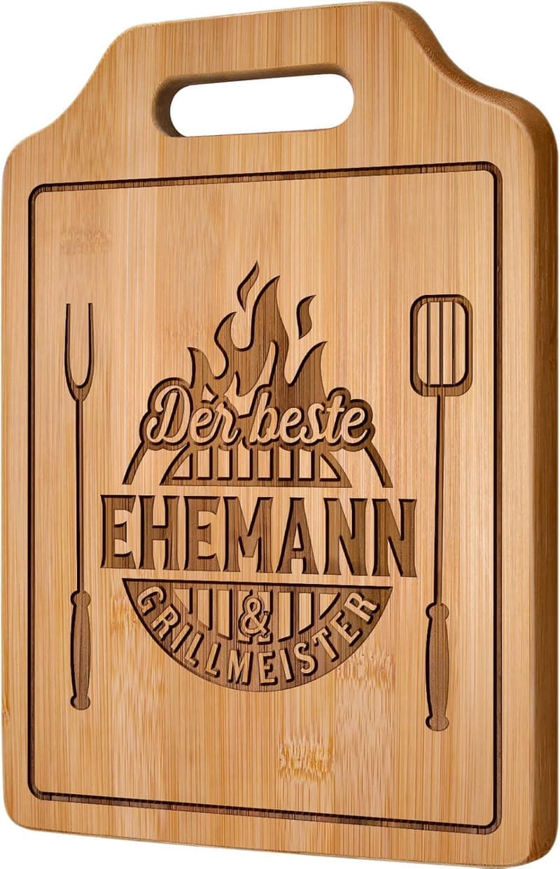 Hochzeitstag Geschenk für Männer - Bambus Schneidebrett für Ehemann
