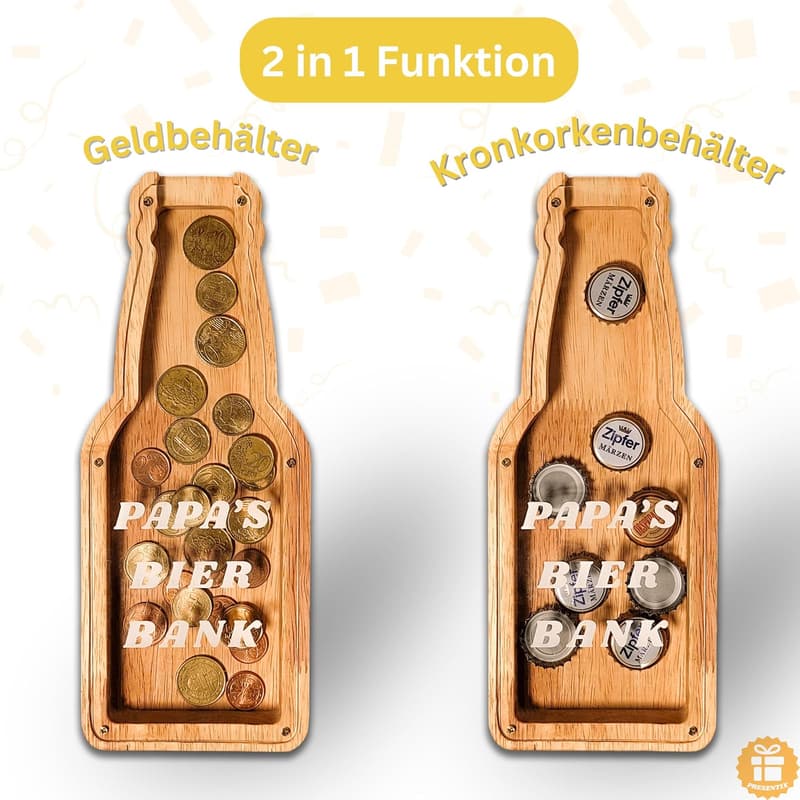 Sparbox für Kronkorken – Originelles Geburtstagsgeschenk für Väter