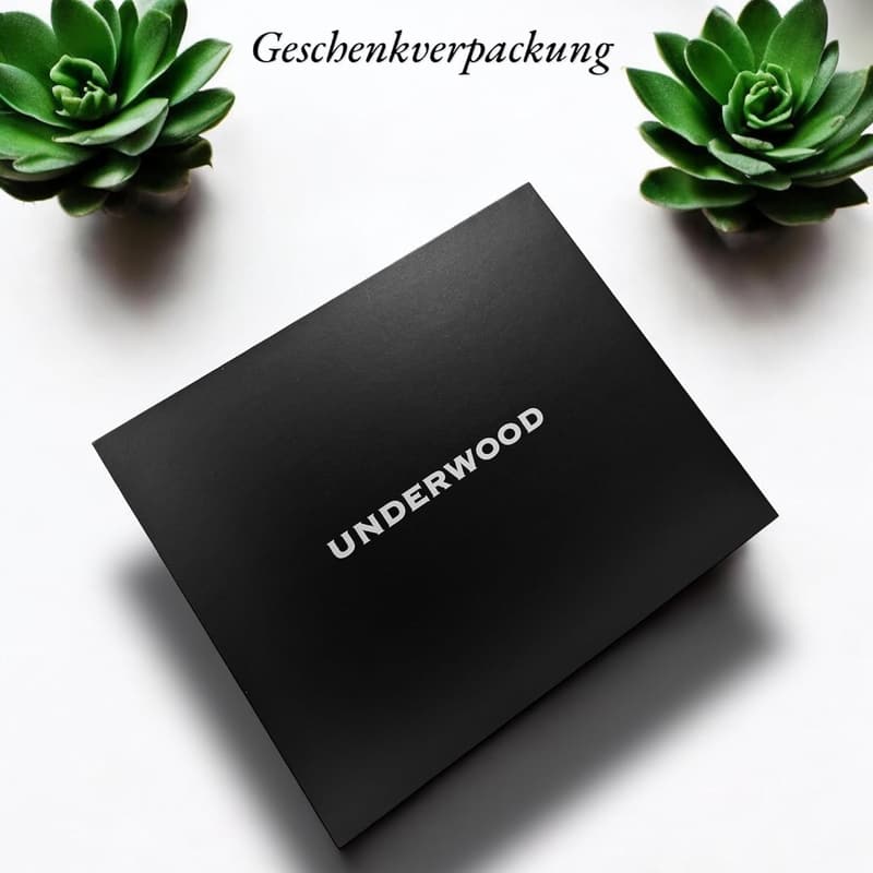 Hochwertiges UNDERWOOD Notizbuch Geschenkset mit Kugelschreiber und Thermoskanne