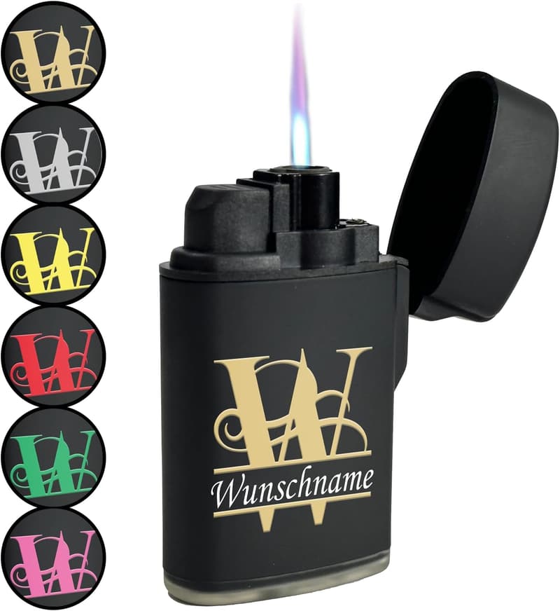 Personalisiertes Sturmfeuerzeug mit Wunschname – ideales Geschenk für Männer