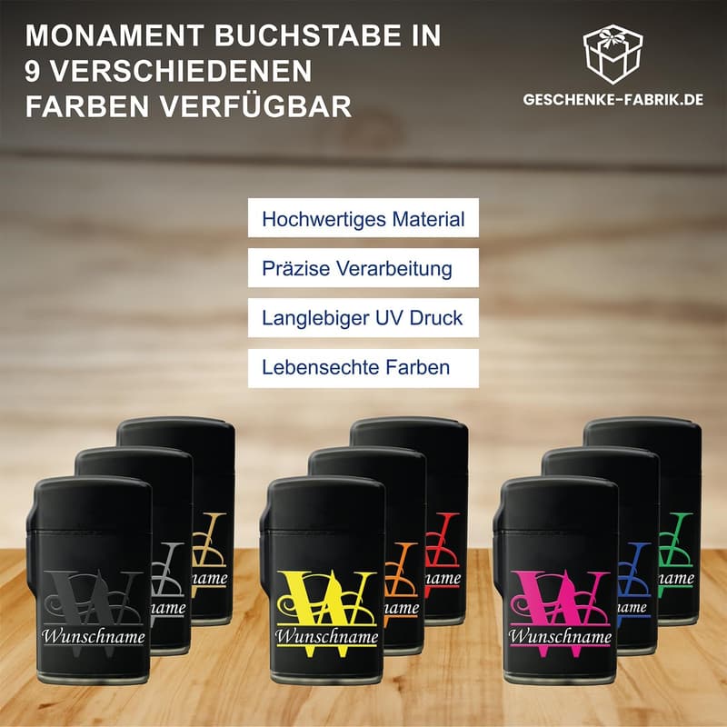 Personalisiertes Sturmfeuerzeug mit Wunschname – ideales Geschenk für Männer
