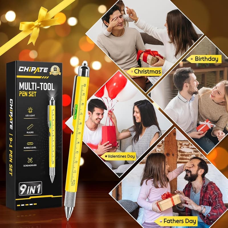 Multifunktions-Kugelschreiber 9 in 1 für Männer, ideales Vatertagsgeschenk