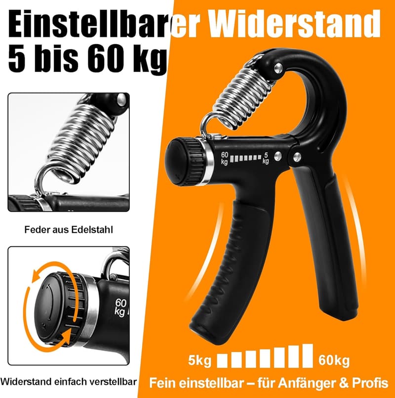 Einstellbare Handtrainer 5–60 kg - 2er Set für Fitness & Rehabilitation