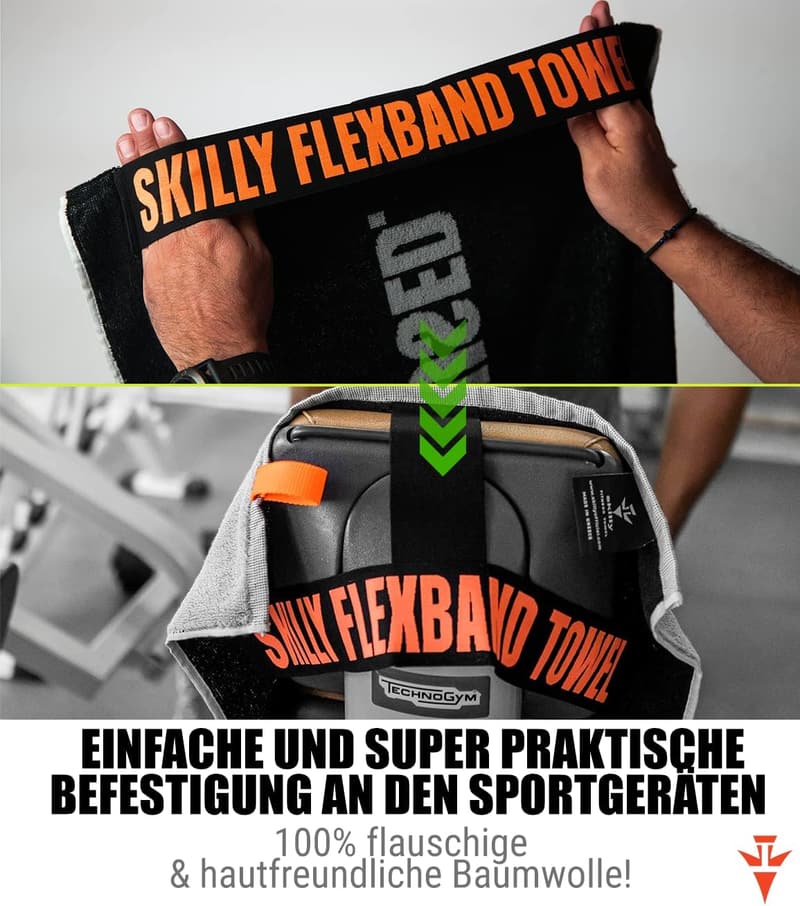 Fitness-Handtuch 120x50cm mit Antirutsch-Funktion, hochwertig und öko-zertifiziert