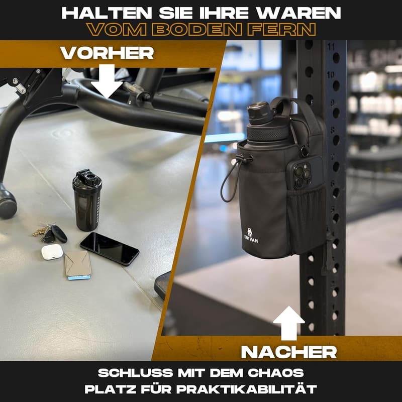 Sporttasche mit Flaschenhalter 1,5L – Unisex Gürteltasche für Fitness