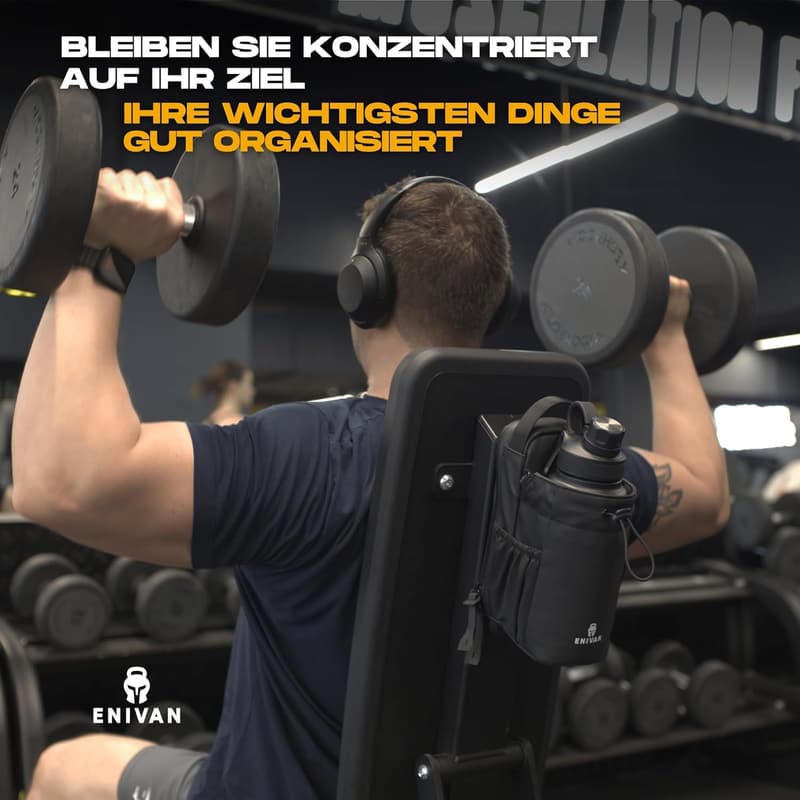 Sporttasche mit Flaschenhalter 1,5L – Unisex Gürteltasche für Fitness