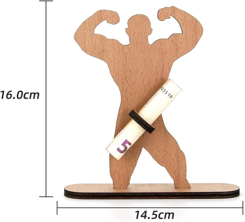 Originelles Geldgeschenk aus Holz für sportliche Männer zum Geburtstag