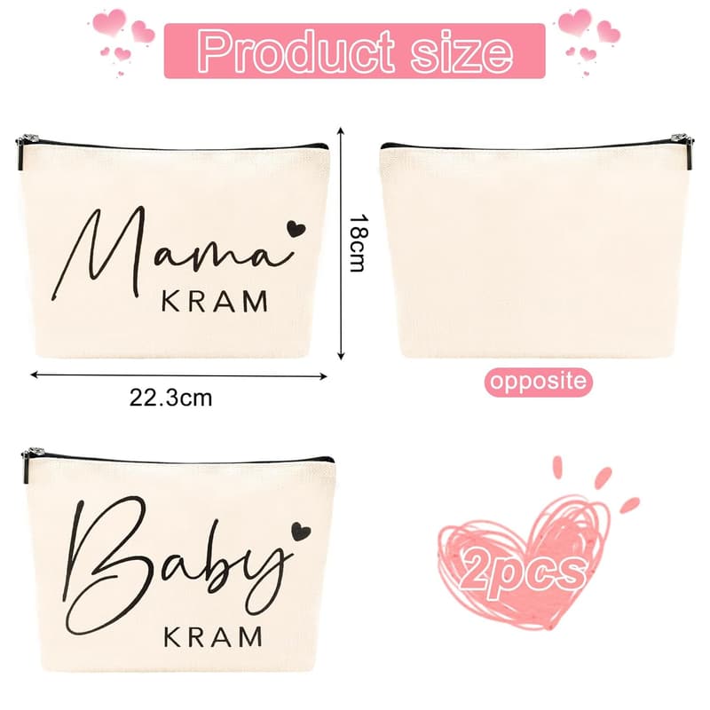 Geschenkset für werdende Mütter – Mama Beutel mit Reißverschluss