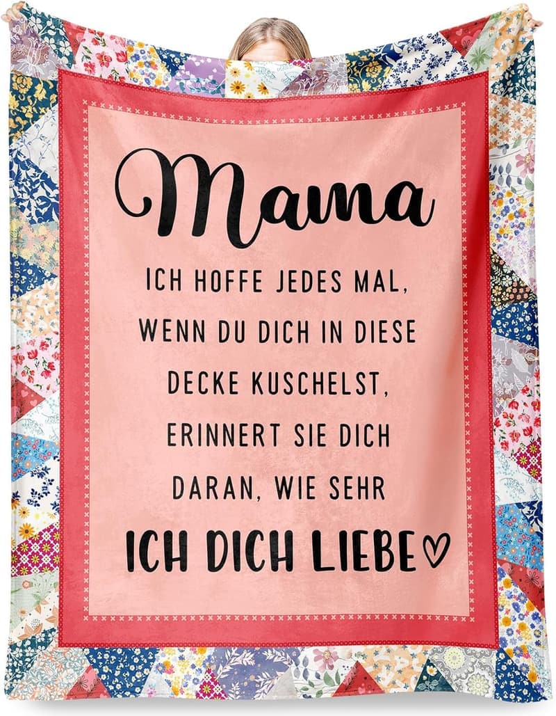 Muttertagsgeschenk: Flauschige Kuscheldecke für Mama 60x50 Zoll