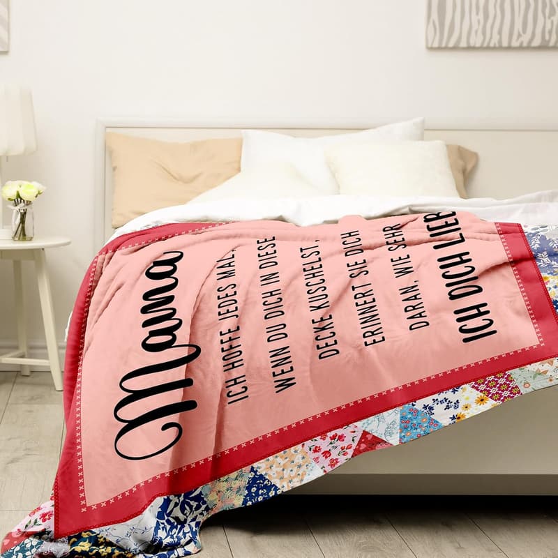 Muttertagsgeschenk: Flauschige Kuscheldecke für Mama 60x50 Zoll