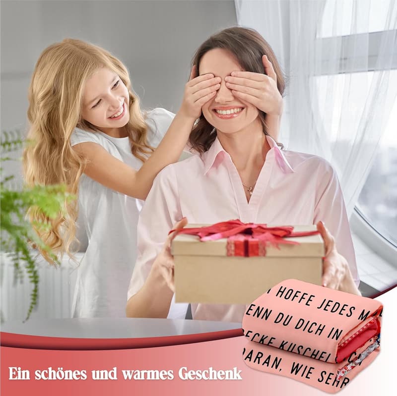 Muttertagsgeschenk: Flauschige Kuscheldecke für Mama 60x50 Zoll