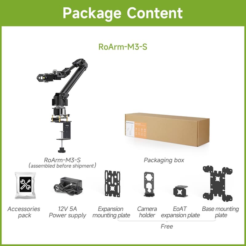 Waveshare Roboterarm-Kit mit 5 + 1 DOF, drahtlose Steuerung, ESP32