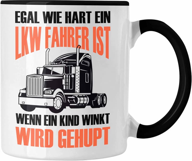 Lustige LKW-Fahrer Tasse für Truckliebhaber – Schwarz