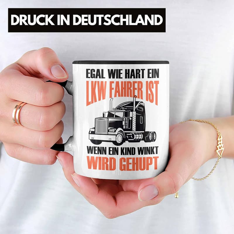 Lustige LKW-Fahrer Tasse für Truckliebhaber – Schwarz