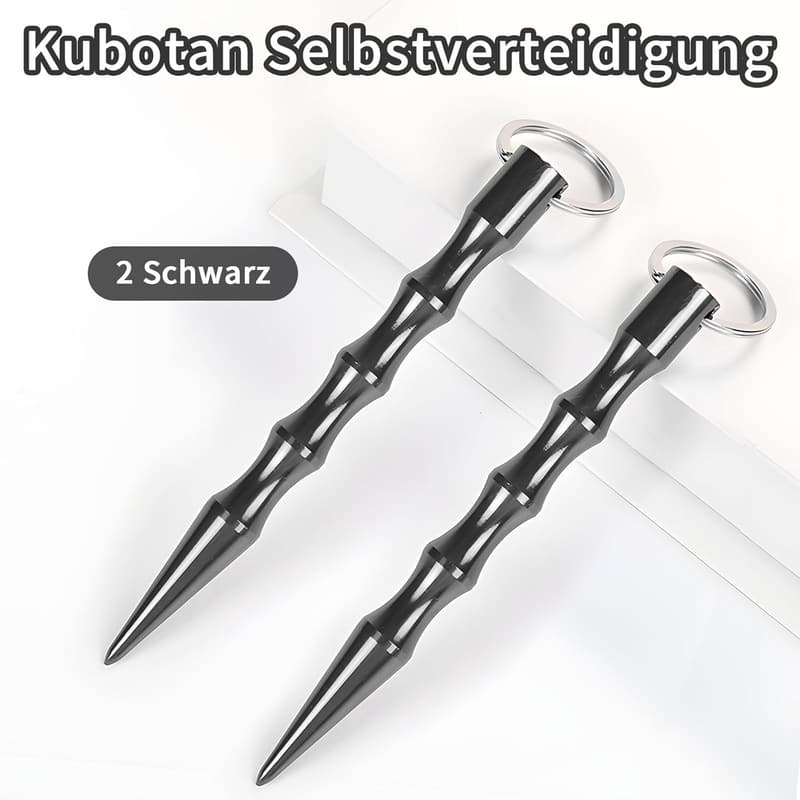 Kubotan Selbstverteidigung Schlüsselanhänger für Frauen - Schwarz