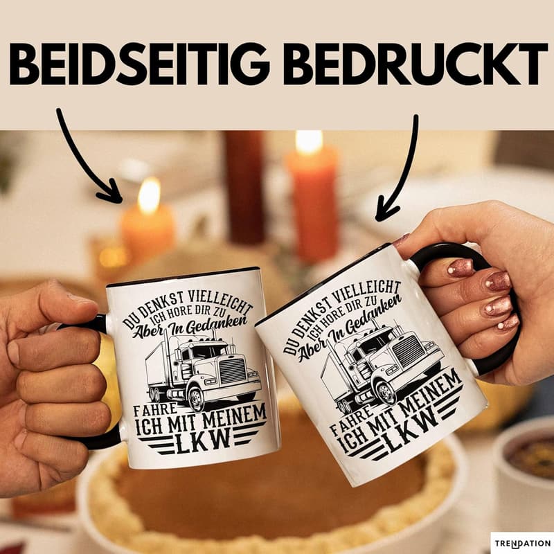 LKW-Fahrer Tasse – Humorvolles Geschenk für Chauffeure (Schwarz)